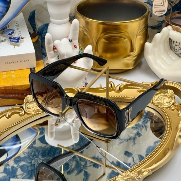 🆕 CARTIER 🧿 NWOT CT0434 Double C Square Sunglasses, Black Recycled Acetate - Picture 10 of 16